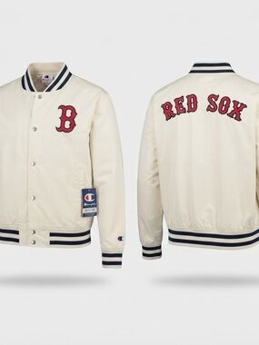 Champion Boston Red Sox Women’s Satin Bomber Jacket White Size S NWT MLB